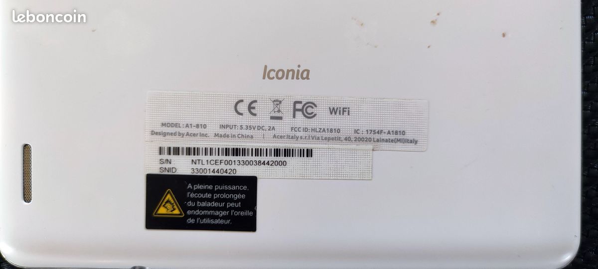 Tablette acer iconia blanche vitre à changer (image 6)