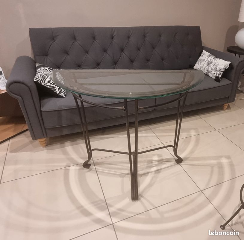 Console en fer forgé avec son miroir (image 1)