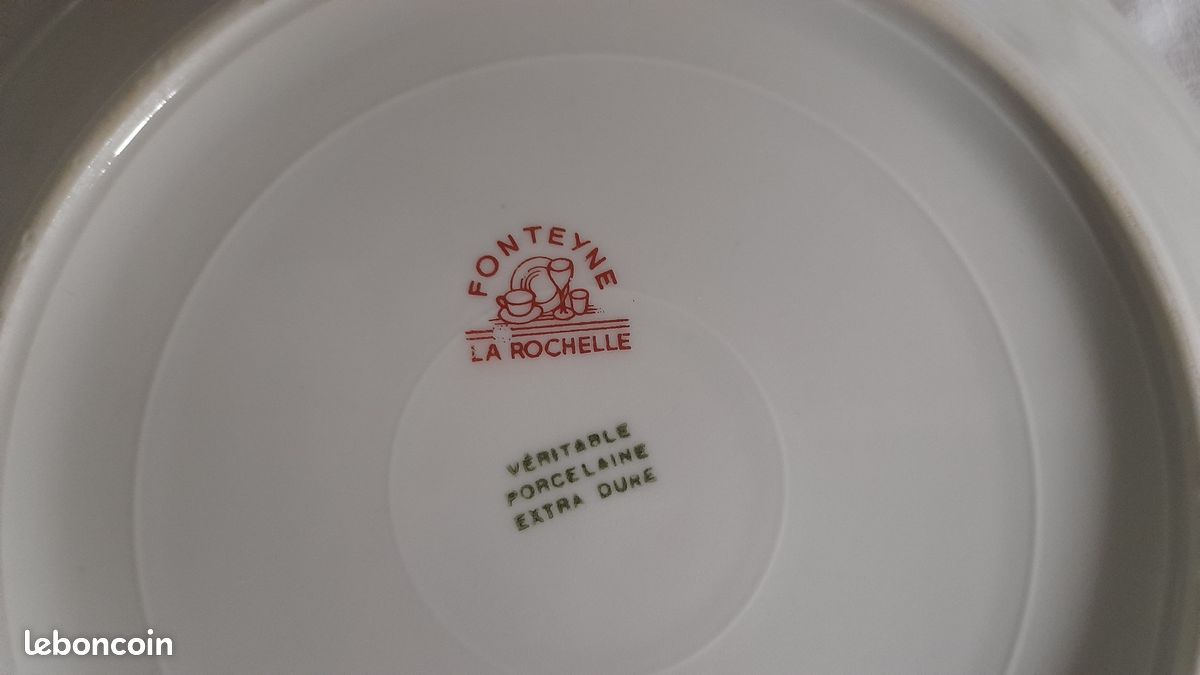 Superbes sept anciennes assiettes creuses Fonteyne la Rochelle Véritable porcelaine extra dure en excellent état (image 20)
