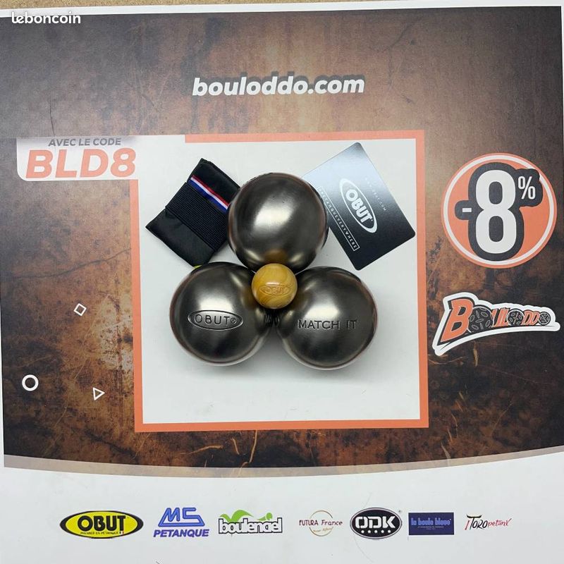 Boules De Pétanque OBUT MATCH 650 A1 - 73mm 650g - Boîte Vintage