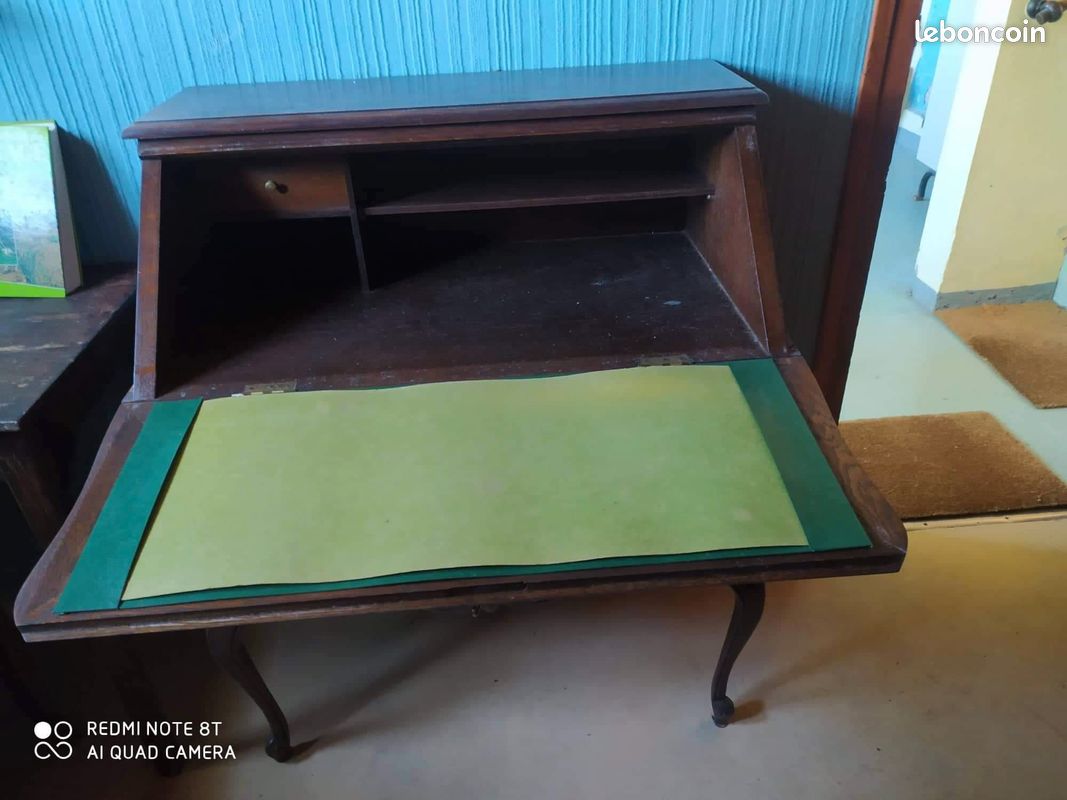 Secrétaire ,bureau, console en bois 2 tiroirs (image 2)