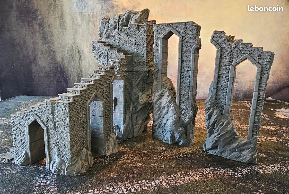 Murs De Pierre 28mm Avec Coins Pour Warhammer 40k - Décor Wargame, Peint, Fabriqué Au Royaume-Uni