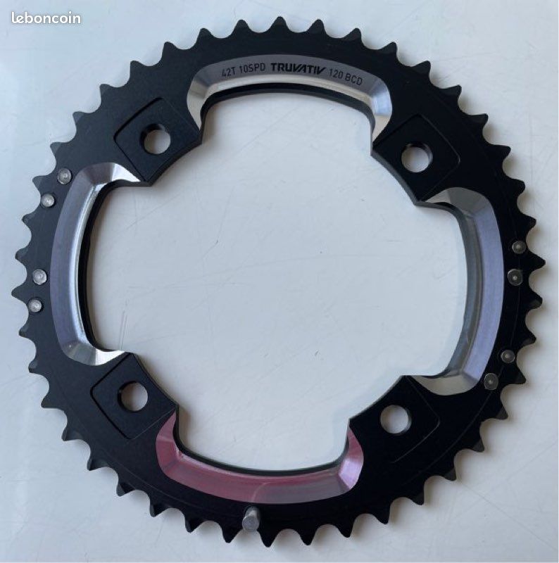 Plateau VTT Sram Truvativ 36T – 4 Boulons – BCD 104 Mm – Aluminium Noir – Compatible 2x10 Vitesses