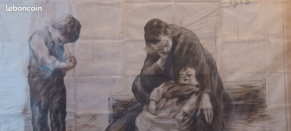 Très rare et très grande affiche authentique d'époque première guerre mondiale 1915 sur la journée de l' orphelinat des armées (image 7)