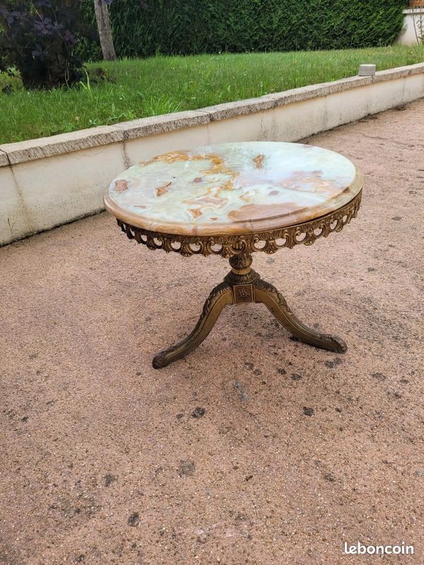 Table basse ronde en marbre (image 1)