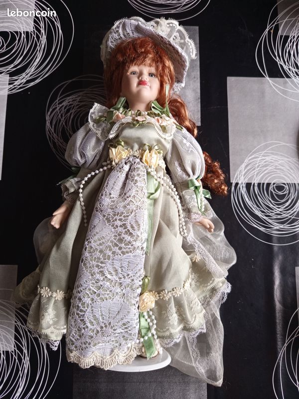 Poupée Franklin Mint En Porcelaine – 47 Cm, Années 1980, Collection, état Neuf