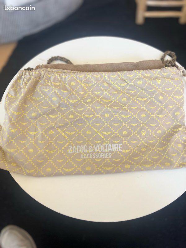 Sac pochette Zadig Voltaire en cuir kaki Accessoires Bagagerie