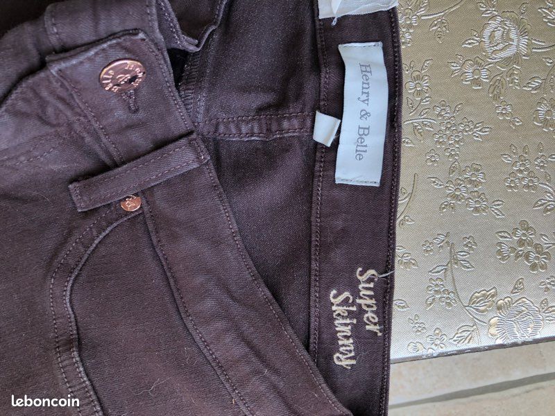 Pantalon marron super skinny 36 Henry et Belle (image 5)