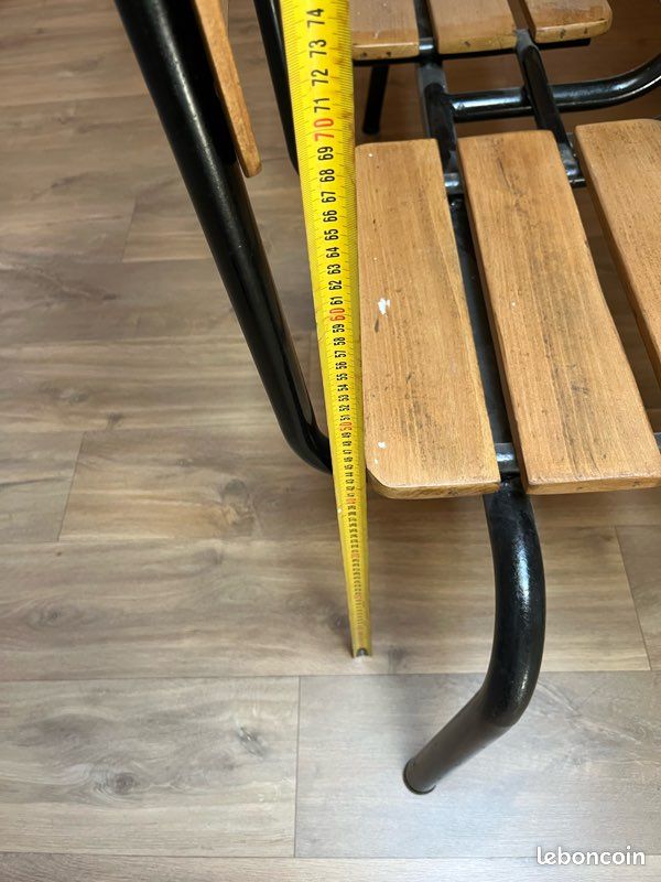 Banc d’écolier vintage grande hauteur (image 6)