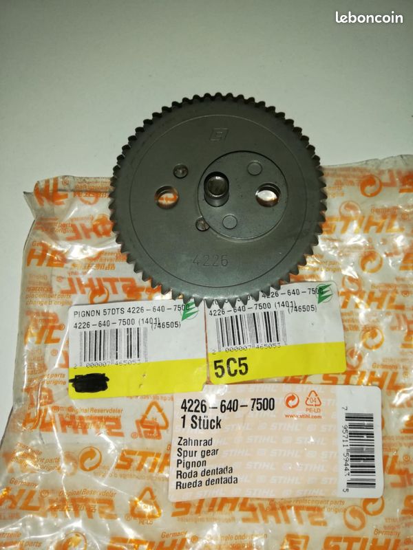 Pignon excentrique 57 dents Stihl HS 61 / HS 72 / HS 74 / HS 75 / HS 76 / HS 80 / HS 85 (image 2)