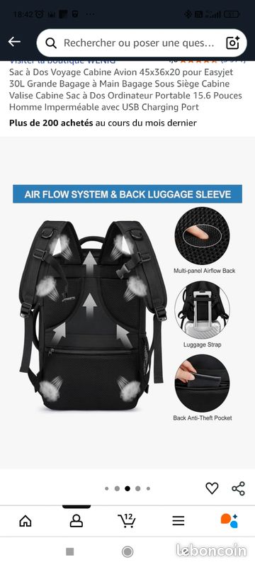 2X Bagage Cabine 45X36X20 Easyjet, Pliable 40L Sac A Main Weekend Rangement Grande Taille Avion