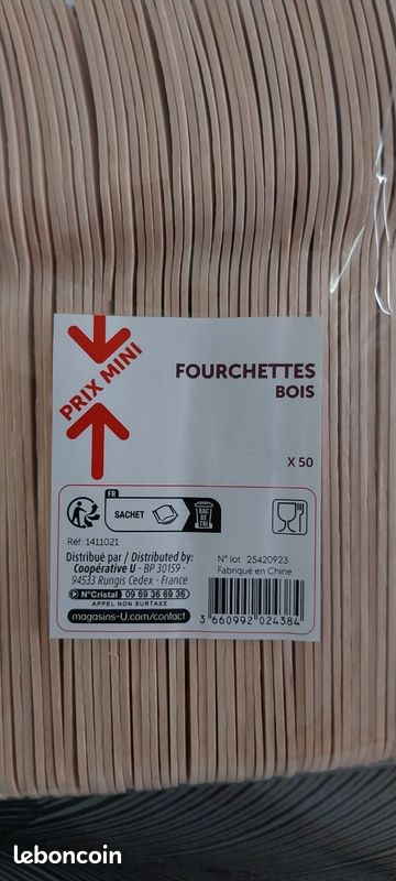 Couverts en bois ( 120 pièces) (image 2)