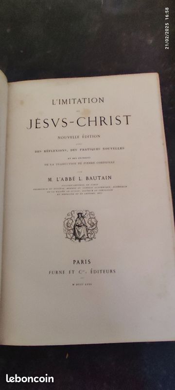 Abbe l. Bautain l imitation de jesus christ1857 (image 9)