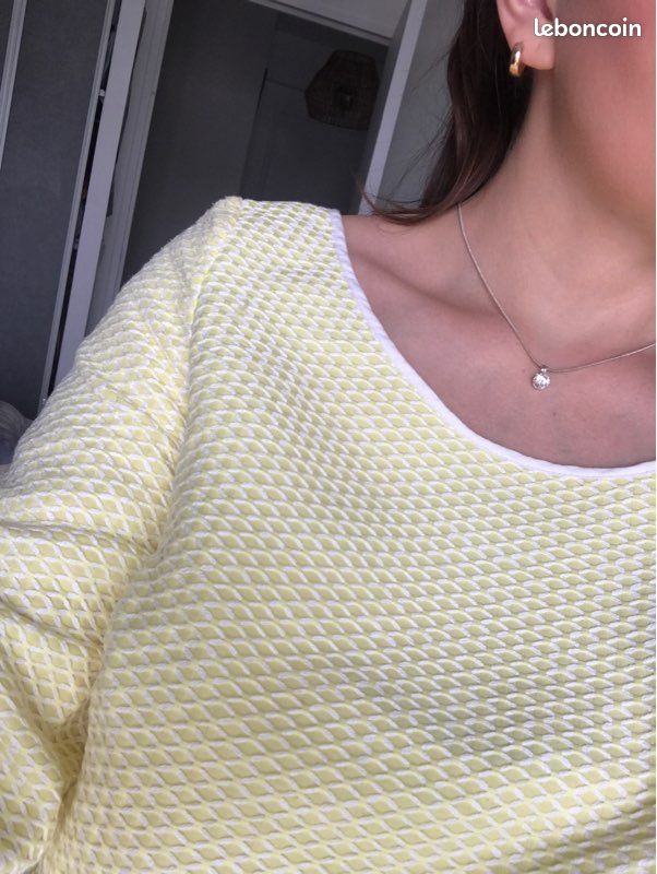 Crop top jaune citron/jaune pastel Nafnaf (image 5)