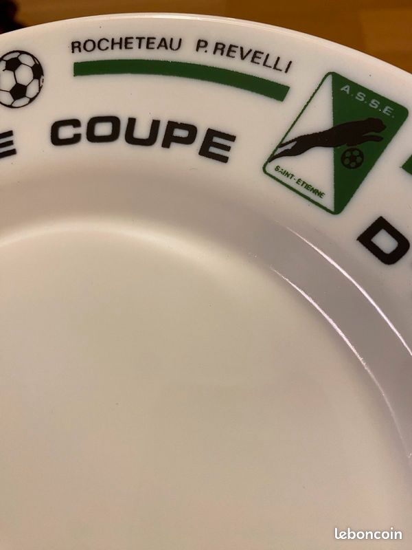 Assiette RIVANEL – Finaliste Coupe D'Europe 1976 – AS Saint-Étienne