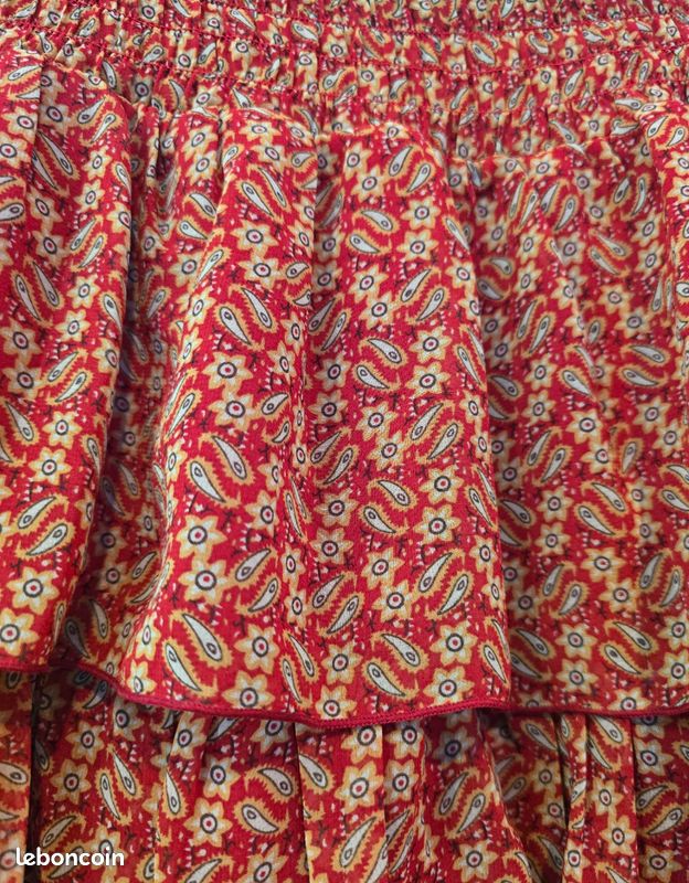 Jupe Rouge à Motif Nafnaf T: 34 (image 3)