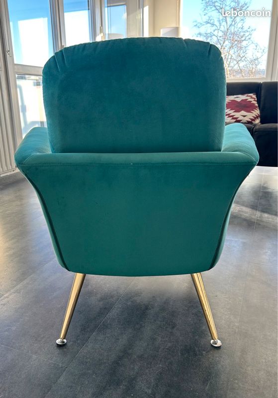 Fauteuil velours vert neuf La Redoute Intérieurs (image 4)