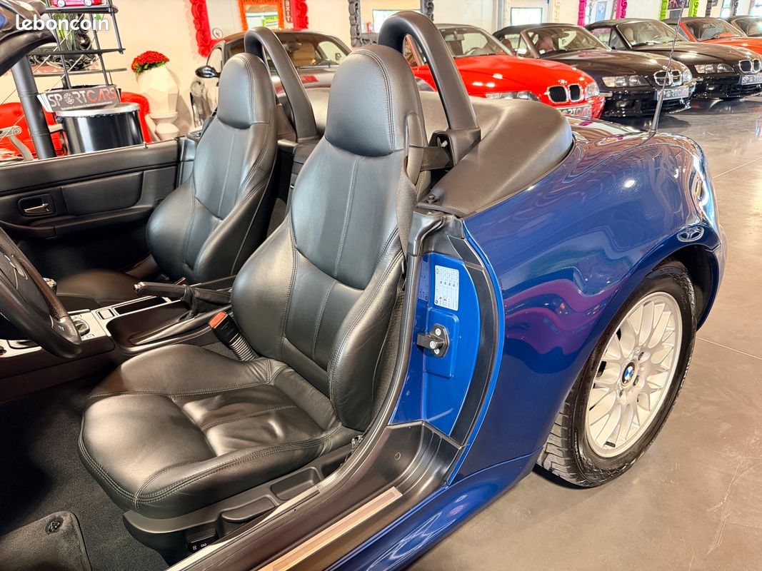 BMW Z3 2.8 6 Cylindres 193cv Phase 2 "PACK M" Bleu Topaze / Sièges Sport M Cuir Noir 01/2000 Seulement 90.000 km "ÉTAT NEUF" *LIVRAISON POSSIBLE (image 8)
