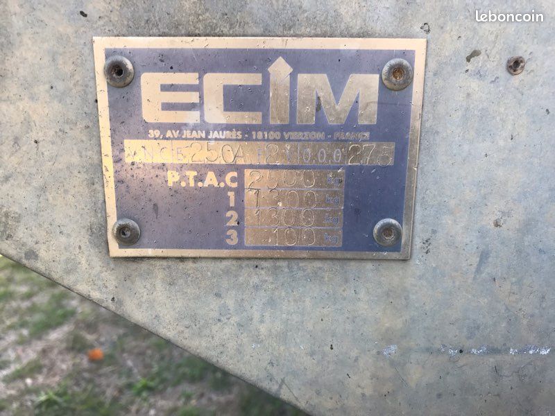 Remorque frigorifique , Remorque double essieux entièrement bâchée PTAC 2500kg avec carte grise (image 20)
