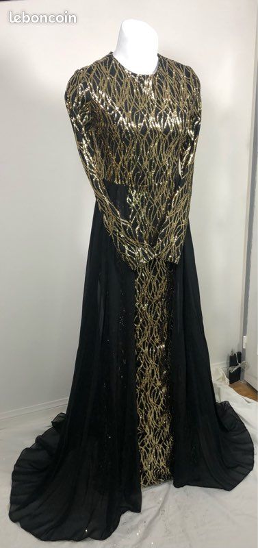 Robe De Soirée Pailletée Dorée - Taille XS/6, Neuve Avec étiquettes, Coupe Bodycon