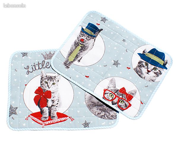Lot de deux sets de table avec des chats (image 1)