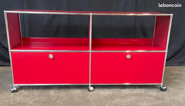 Meuble USM Haller Rouge - Métal - 227x74x37 Cm - Occasion