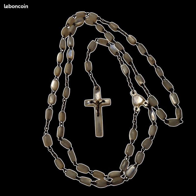 Chapelet Ancien En Acier – XIXème Siècle – Croix Reliquaire – CH66