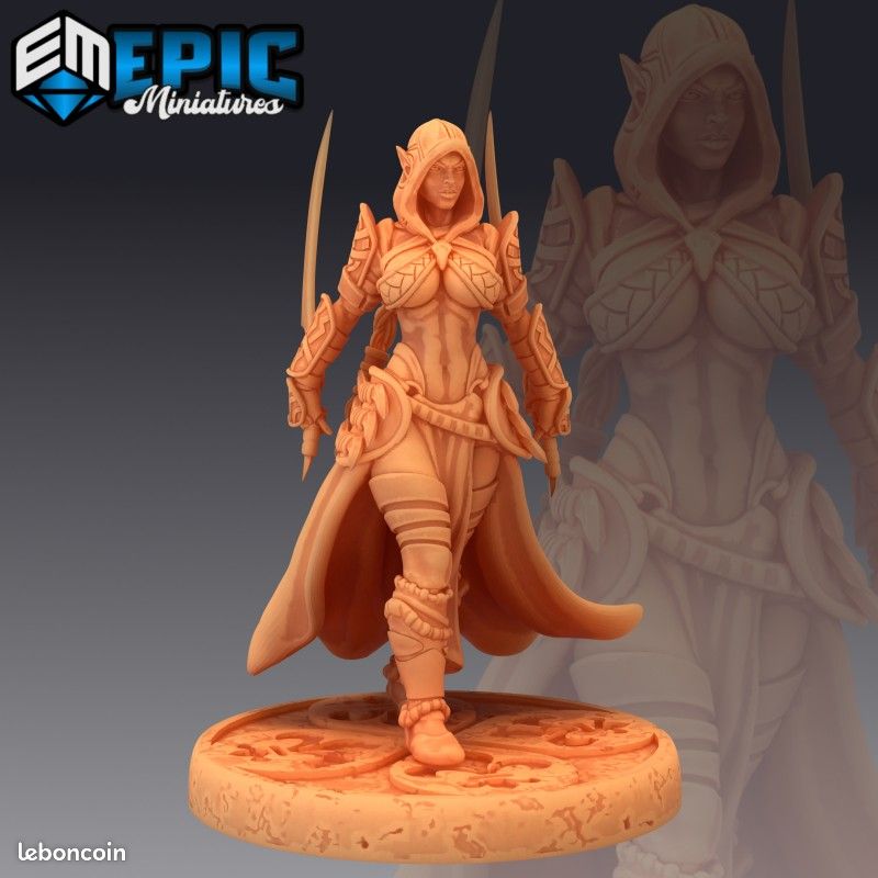 Figurines JdR à peindre - Set de jeu de rôles : 3 Elfes Roublardes (image 3)