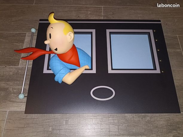Cadre En Bois Décoratif Tintin - Dimensions 38 X 32 Pouces - Occasion Bon état