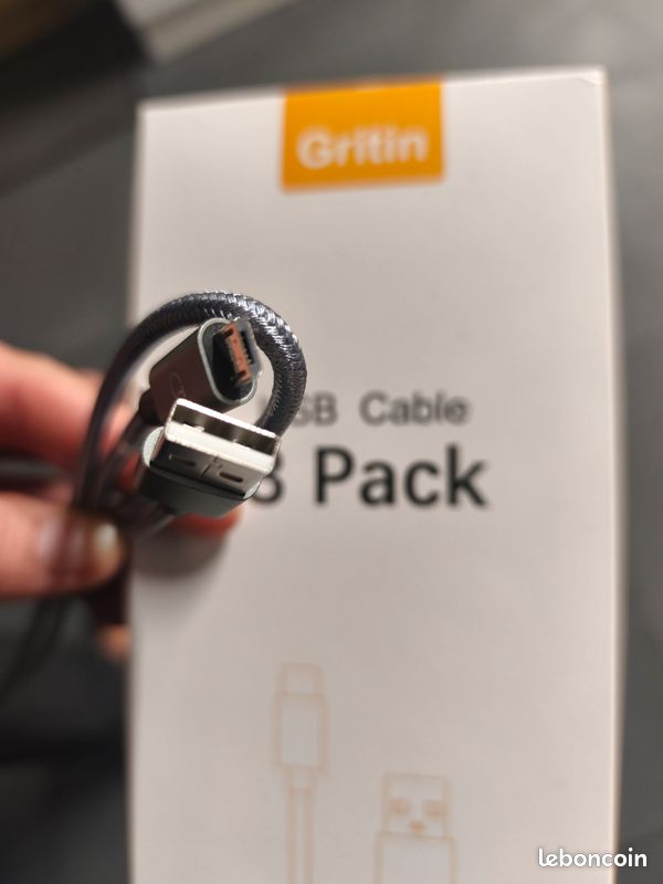 Pack 3 câbles neufs usb-A vers micro-usb (image 2)