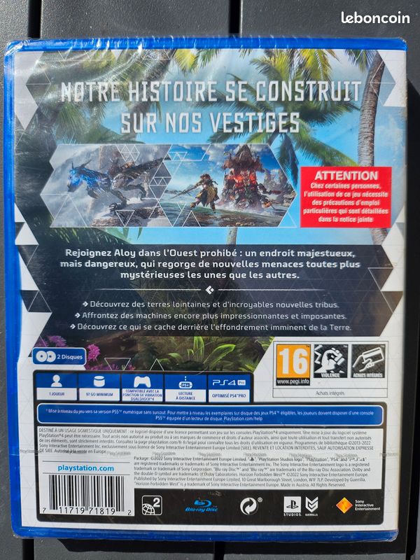 Jeu Horizon II : Forbidden West Pour PS5 - Version PAL FR Sous Blister | Neuf Scellé