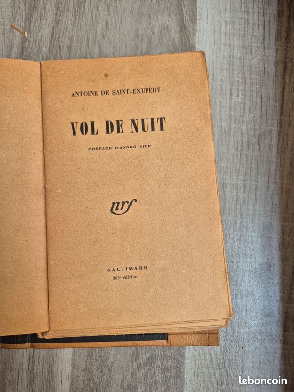 Vol de Nuit d'Antoine de Saint-Exupéry (Éditions Gallimard / NRF) (image 3)