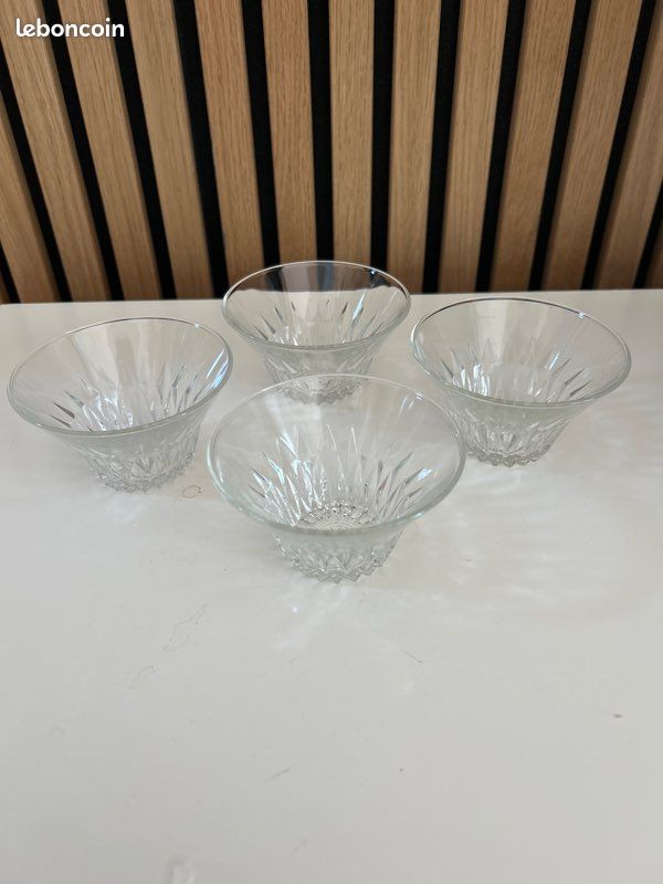 Lot 5 Bols anciens coupelles en verre DURALEX Vintage