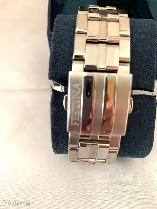 Bracelet Montre Festina Vintage - Largeur 22 Mm - Acier Inoxydable Argenté - Boucle Déployante - Style Classique