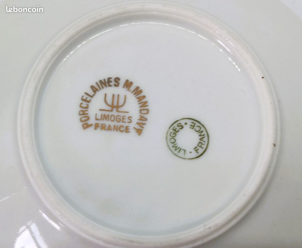Ancienne tasse à café en porcelaine "Limoges France M.Mandavy" (image 7)