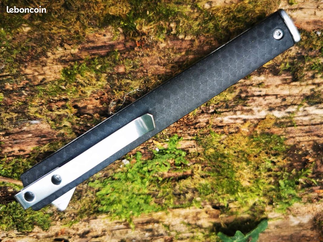 Couteau de collection chasse pêche carbone et acier liner lock (image 4)