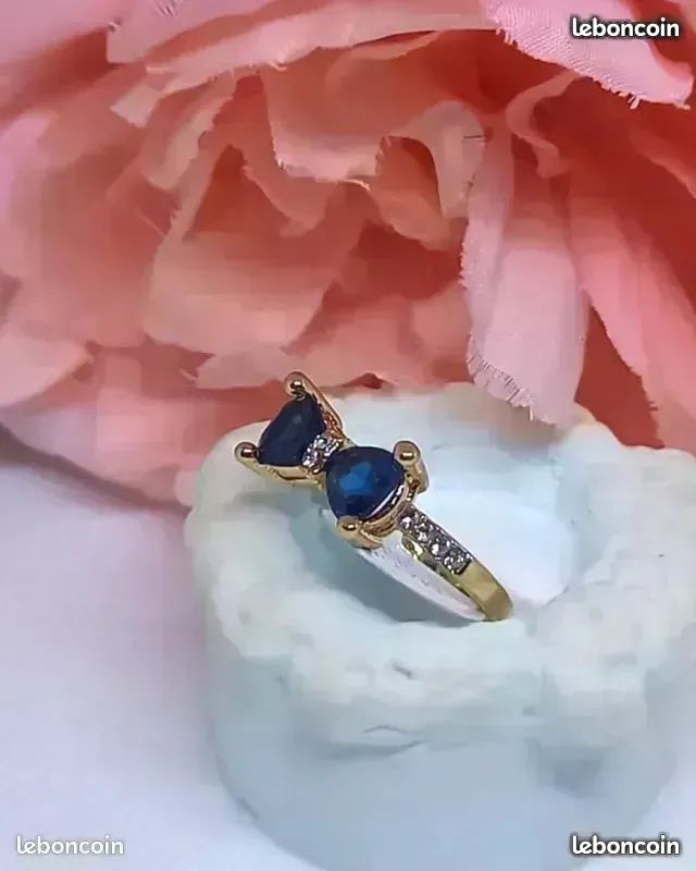 Bague En Plaqué Or Avec 3 Pierres - Taille 58, Idéale Pour Un Look élégant Et Discret
