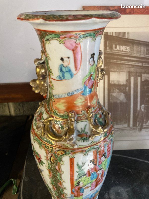 Lampe ancienne vase chinois début XXe (image 5)