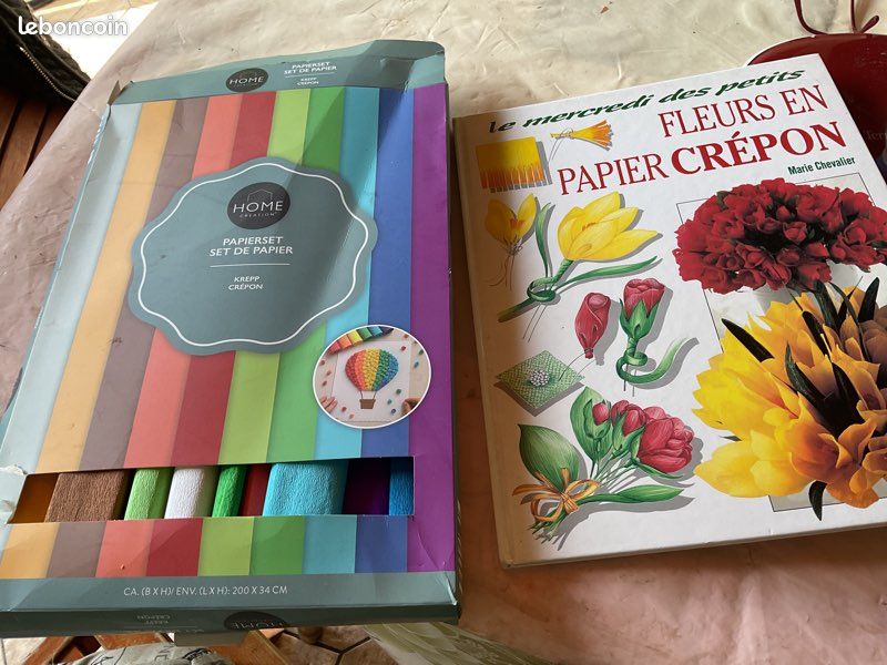 Papier Crépon DIY 7 Rouleaux + 15 Fils + 2 Rubans – Kit Complet Fleurs En Papier Artisanat