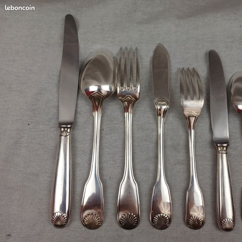 12 Fourchettes à Huitres Christofle, Métal Argenté, Modèle