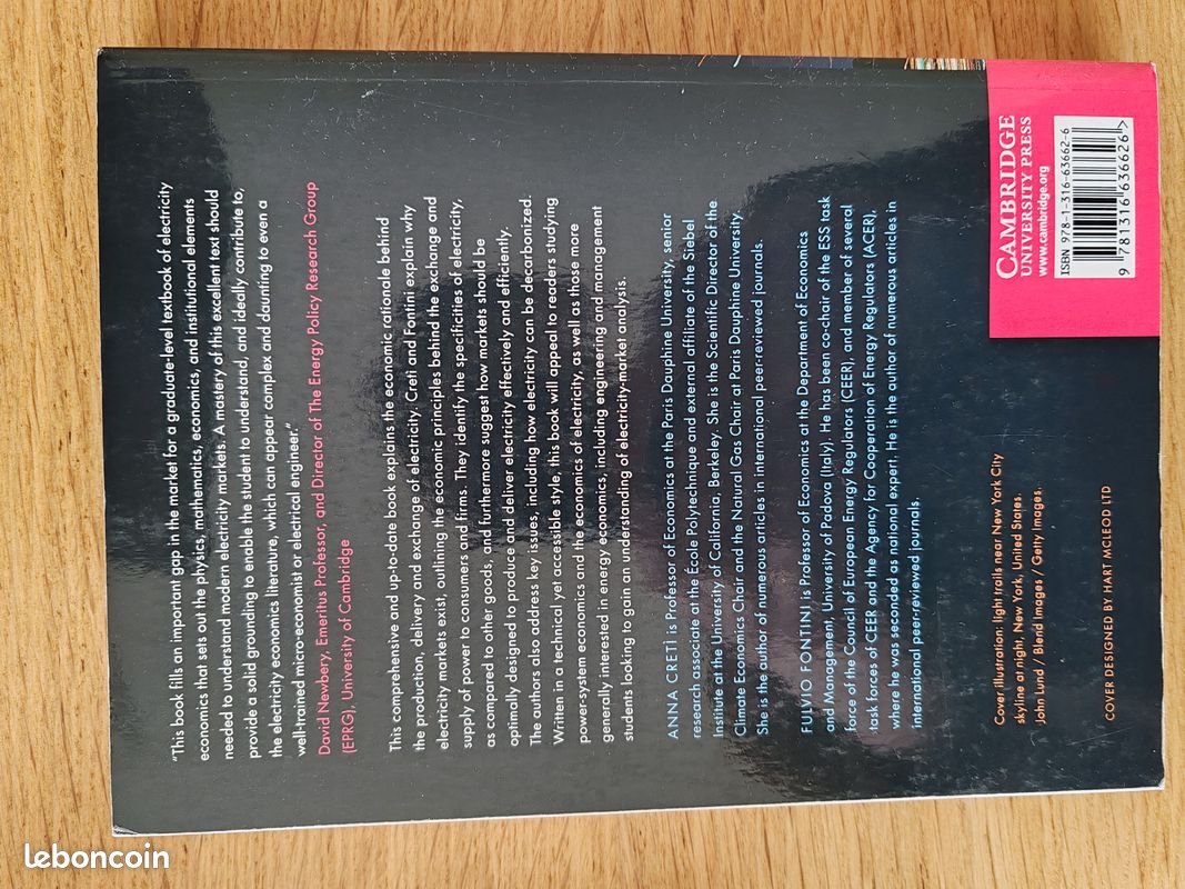 Economics of Electricity – Cretì & Fumagalli – Cambridge (économie énergie) (image 2)