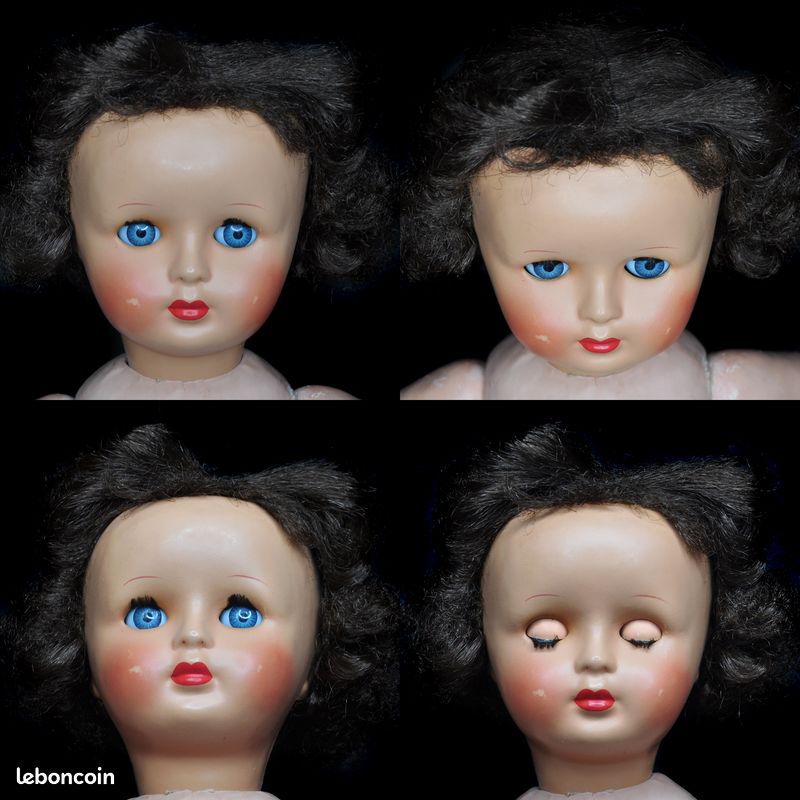 Poupée tête porcelaine PINTEL ET GODCHAUX avec sa calotte perruque