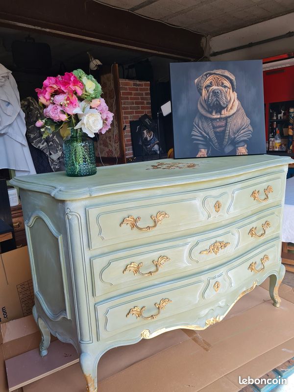 Meuble commode 3 tiroirs ancienne relookee (image 1)