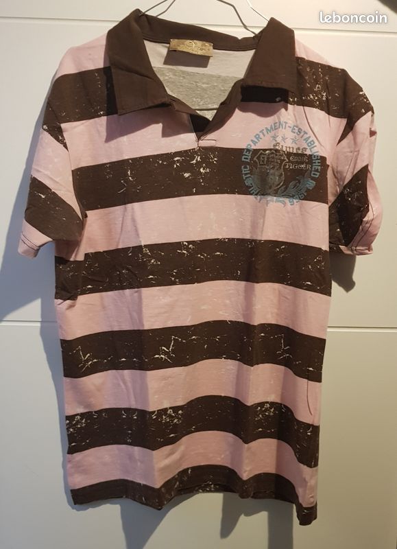 Tee shirt rose et marron (image 1)