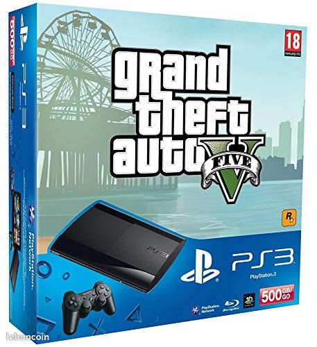 Playstation 3 Ultra Slim Noir 500 Go Pack Gta 5 (image 1)