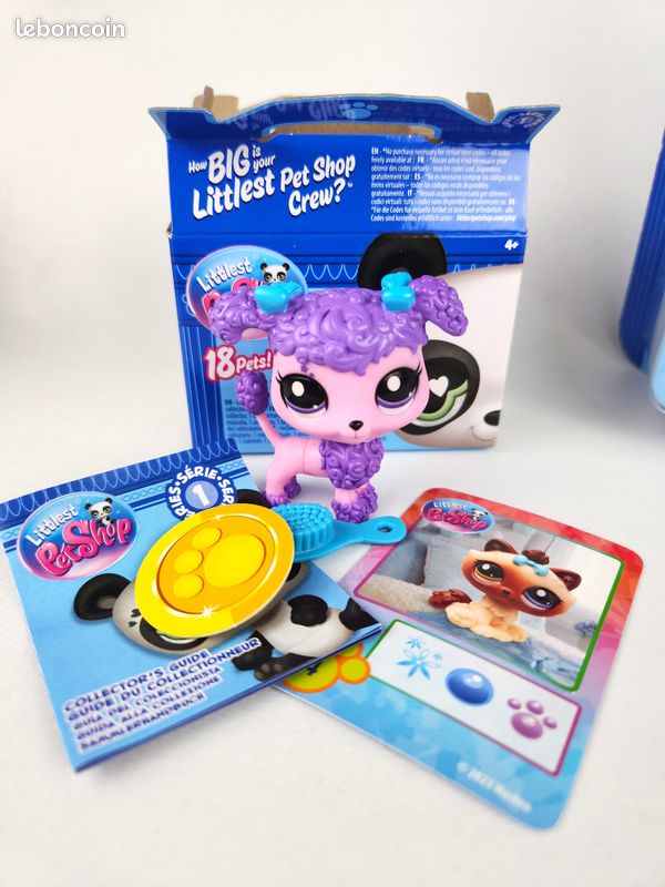 Figurine Littlest Pet Shop - Chien Caniche / Poodle Bleu - Occasion - Pour Collection Ou Jeu