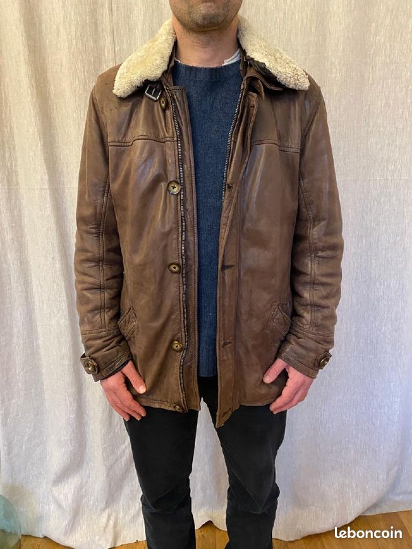 Blouson homme cuir plongé (image 8)