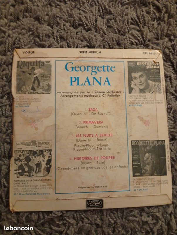 Vinyle 45t chanson Pop Georgette Plana (image 2)