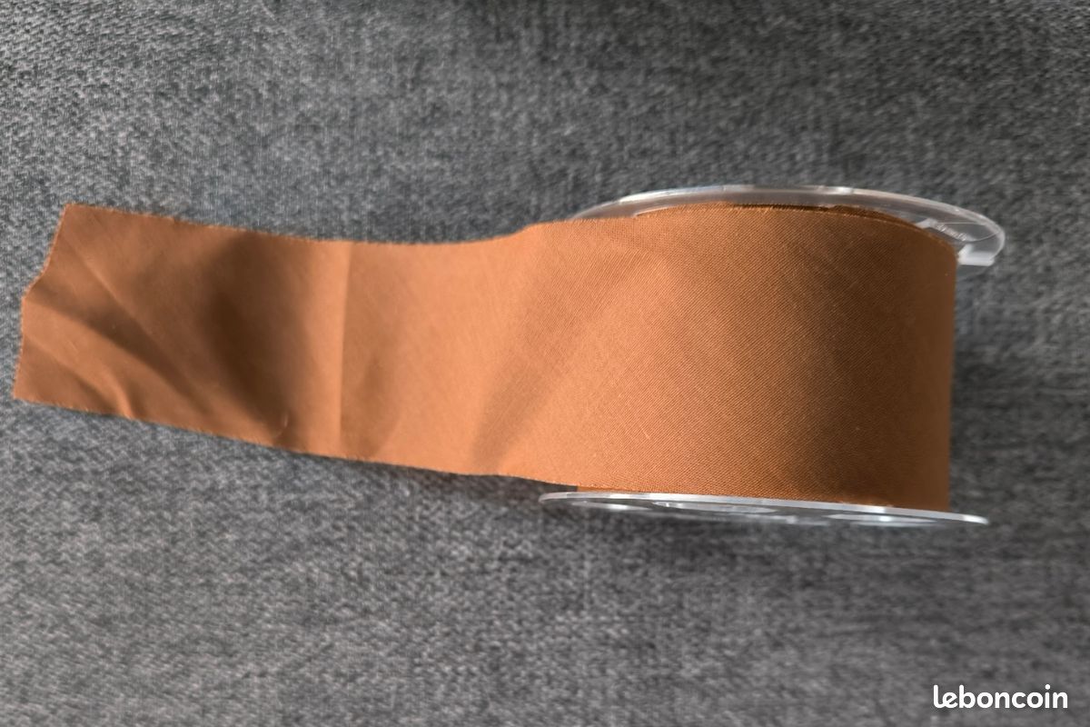 Mercerie : biais tout textile brun, largeur 5 cm, longueur 15 m (image 3)