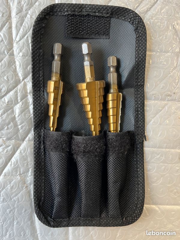 5PCS Foret Étagé Métal, 5-35mm HSS Titane Conique Triangle Métal Étape Fraise Pour Acier, Bois